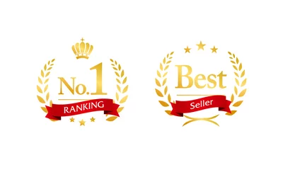 Fotobehang No.1, Number one, best seller icon , vector illustration, ranking, award  © creamfeeder