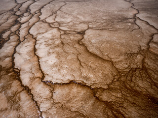 Interesting Ground Texture in Grand Prismatic Spring, Yellowstone