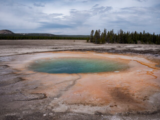 View of Opal Pool at Yellowstone