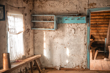 abandoned old house in the village on the farm
