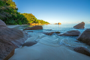 tropical beach anse lazio on praslin on the seychelles
