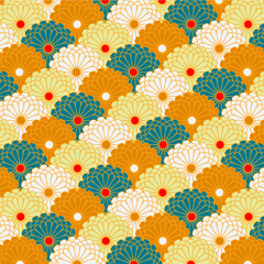 Fototapeta na wymiar Traditional japanese flower pattern background
