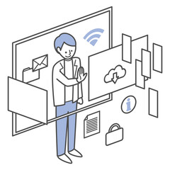 isometric illustration of digital technology