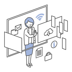 isometric illustration of digital technology