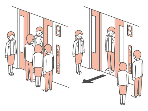 simple isometric illustration of elevator
