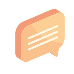 isometric speech bubble