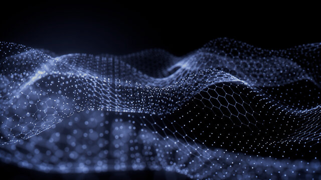 Big Data Concept. Blue, Futuristic Digital Style. 3D Render.