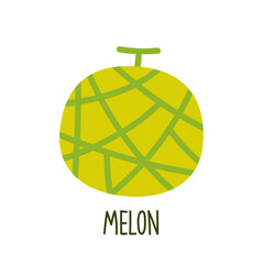 Melon vector. melon on white background. wallpaper. symbol. logo design. melon poster.