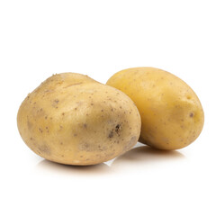 Fresh potato or potato slices (Solanum tuberosum) isolated on white background