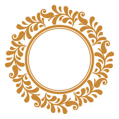 Decorative frame. Elegant vector element for design in Eastern style Floral golden border. Lace illustration