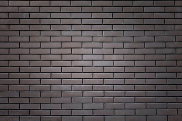 Brown brick wall, grunge texture background with vignetted corners.