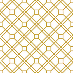 Abstract geometric pattern with lines, rhombuses A seamless vector background. Gold and white texture.