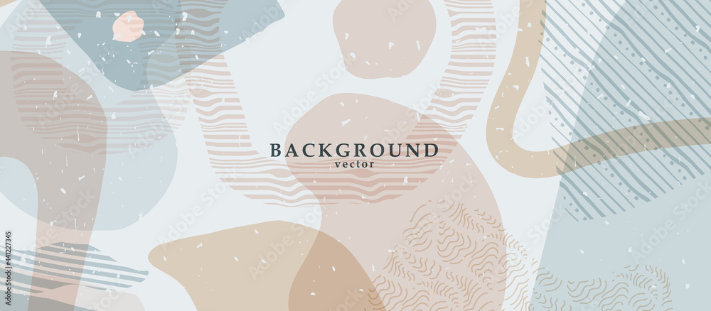 Poster abstract background art with color shapes on background. web or wall art decor. boho style minimalis