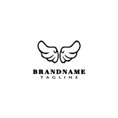 logo angel wings icon design template vector illustration