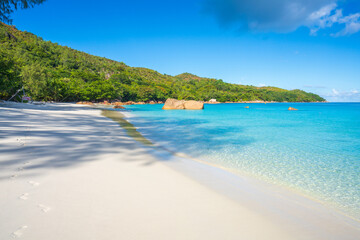 tropical beach anse lazio on praslin on the seychelles