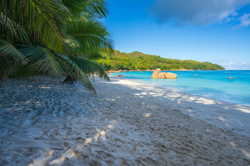 tropical beach anse lazio on praslin on the seychelles