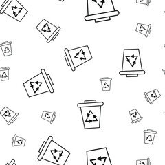  Trash can seamless pattern