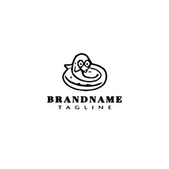 cute snake logo simple icon vector illustration