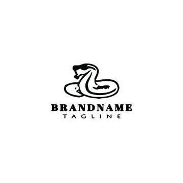cute snake logo cartoon icon simple illustration