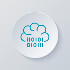 Machine learning, artificial intelligence, modern technology, smart analysis. Cut circle with gray and blue layers. Paper style