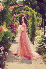 princess in a magic rose garden