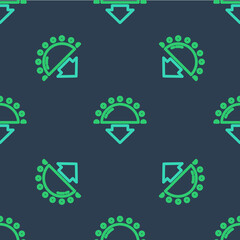 Line Sunset icon isolated seamless pattern on blue background. Vector