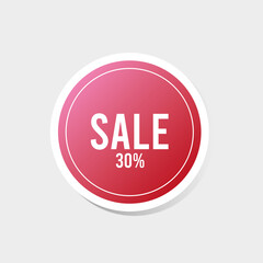 red sticker business circle 3d icon sale 30%