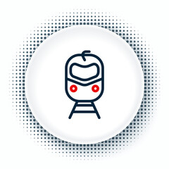 Line Train and railway icon isolated on white background. Public transportation symbol. Subway train transport. Metro underground. Colorful outline concept. Vector