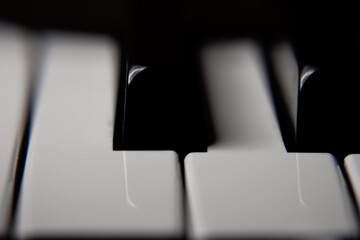 Piano keyboard close up , Music instrument details , Music , concert , musical instruments