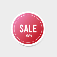 red sticker business circle 3d icon sale 75%