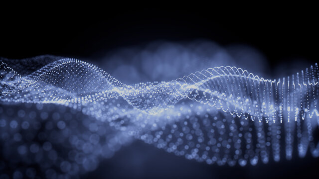 Big Data Concept. Blue, Futuristic Digital Style. 3D Render.