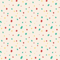 Naklejka na ściany i meble Texture of messy tricolor dots tiled, red, green and yellow.