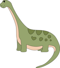 vector simple illustration green dinosaur