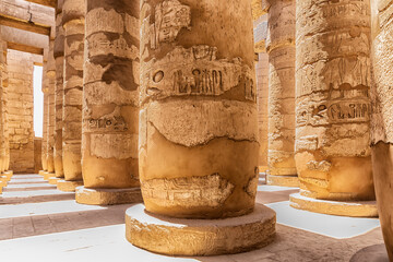 Karnak Temple, columns of the Hypostyle Hall, Luxor, Egypt