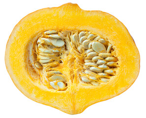 Hokkaido pumpkin isolated on white background. healthy vegan food