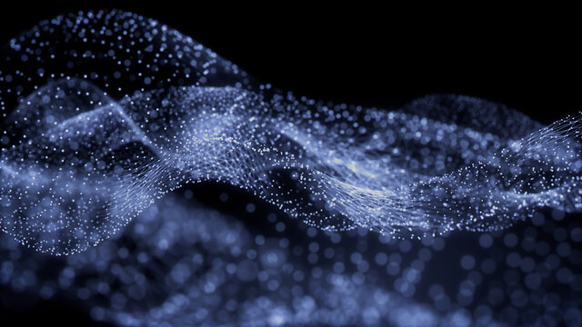 Big Data Concept. Blue, Futuristic Digital Style. 3D Render.