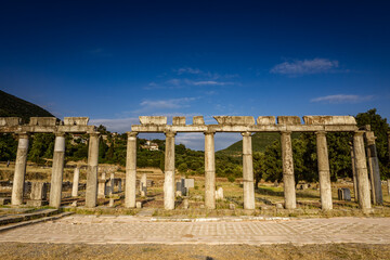 Fototapeta premium Ruins in the Ancient Messene in Peloponnese, Greece. 