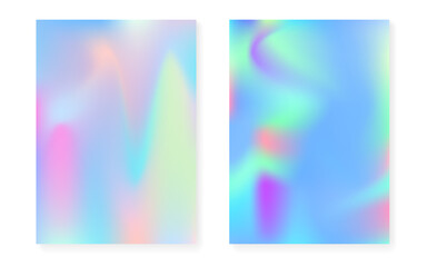 Hologram gradient background set with holographic cover.