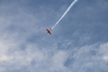 Airshow, sports planes in the sky