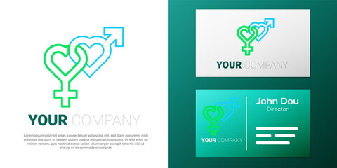 Line Gender icon isolated on white background. Symbols of men and women. Sex symbol. Colorful outline concept. Vector