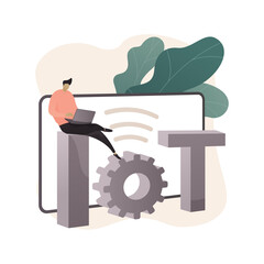 IoT development abstract concept vector illustration.