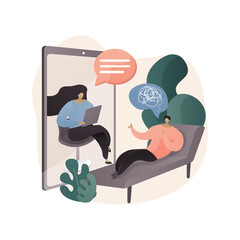 Online therapy abstract concept vector illustration.
