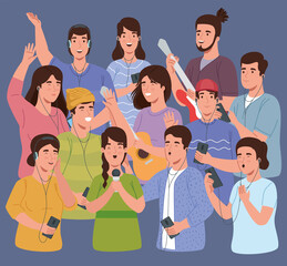 people with music concept