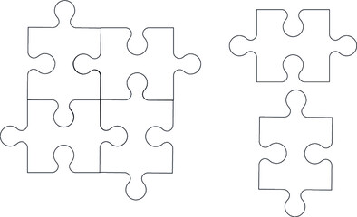  jigsaw puzzle pieces set Vector 