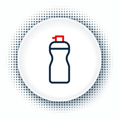 Line Fitness shaker icon isolated on white background. Sports shaker bottle with lid for water and protein cocktails. Colorful outline concept. Vector