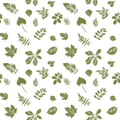 Seamless pattern with green leaves