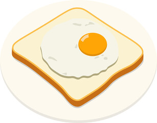 simple illustration toasts with fried egg