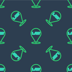 Line Location law icon isolated seamless pattern on blue background. Vector