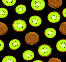 Seamless vector kiwi repeat pattern 