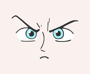 Cartoon serious man expression